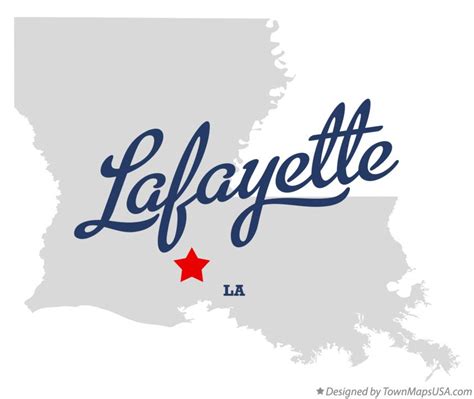 Map of Lafayette, LA, Louisiana