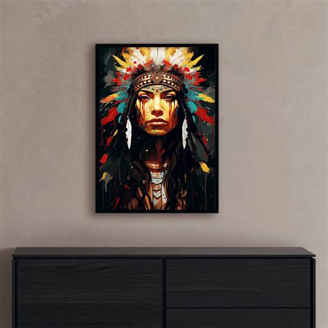 Abstract Native American Art Native American Lady Painting - Etsy