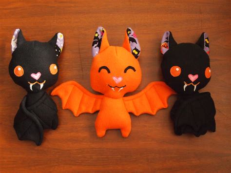 Cute bat plushies (all together!) by WhimsicalSquidCo on DeviantArt