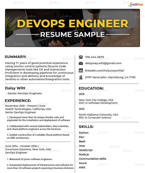 Best DevOps Engineer Resume Guide for 2024 | Intellipaat