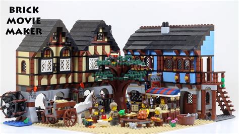 Lego castle 10193 Medieval Market Village / Mittelalterlicher Marktplatz great stop motion - YouTube