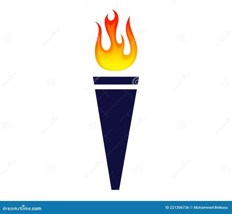 Torch Symbol Abstract Design Stock Vector - Illustration of black, freedom: 221306736