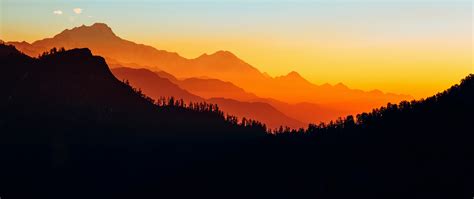 2560x1080 Mountains Silhouette 2560x1080 Resolution Wallpaper, HD ...