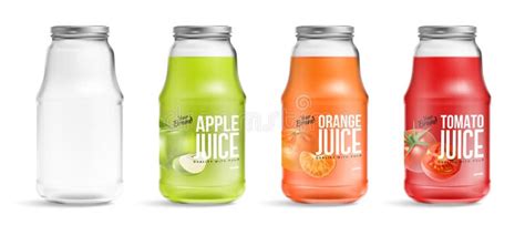 Glass Jars Juice Set stock vector. Illustration of mockup - 243848227