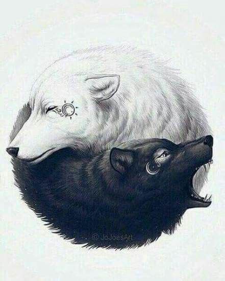 Tattoo Designs Wolf Yin Yang 16 Best Ideas | Wolf spirit animal, Wolf ...