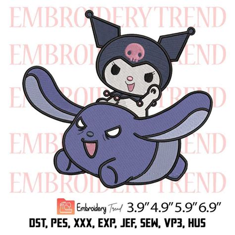 Kuromi In Heart Embroidery Design – Cute Kuromi Cartoon Embroidery Digitizing File