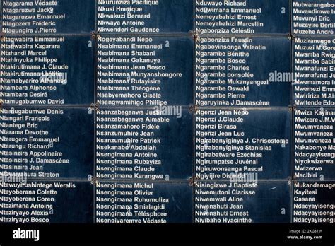 Kigali Genocide Memorial, Gisozi, Kigali, Rwanda. Wall of names Stock ...