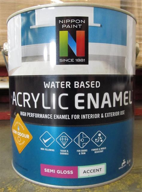 4L Nippon Paint Water Based Acrylic Enamel – Semi Gloss Accent RRP $58. ...