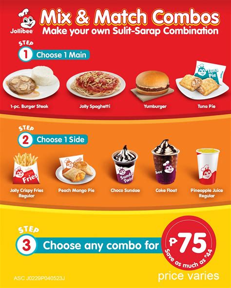 Jollibee's Mix & Match Combos: Create Your Own Delicious Combo for Only P75!