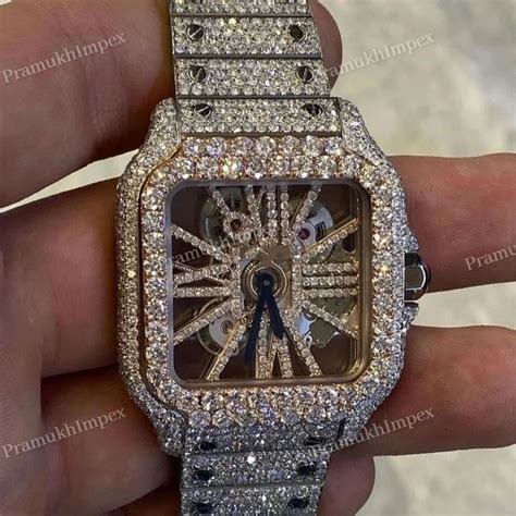 Iced Out Diamond Watch Hip Hop Moissaite Watches For Men Custom Bust ...