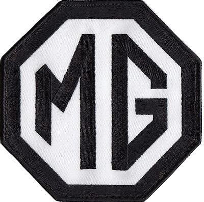 Large MG Black white 6" logo embroidered patch | eBay