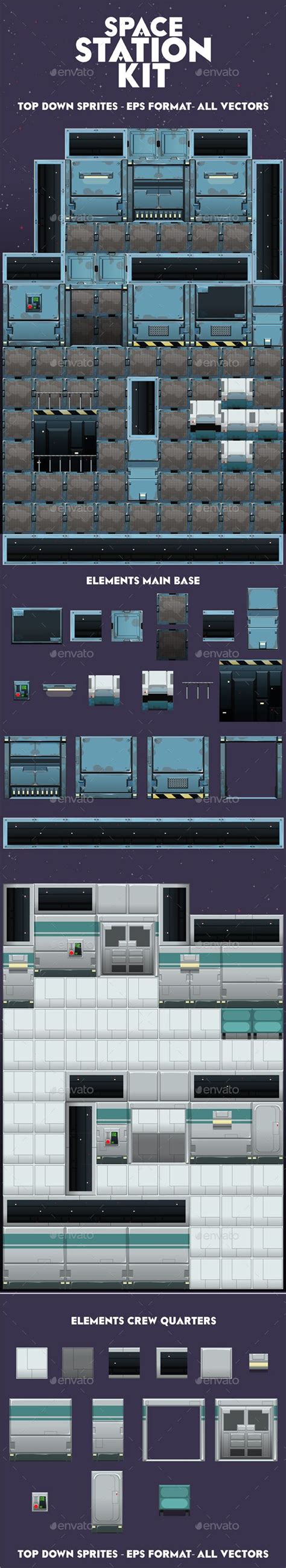 Space Station Kit | Top down game, Space station, Pixel art