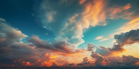 Premium AI Image | A sunset with clouds and a blue sky