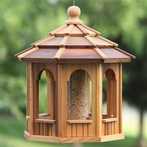 Octagonal Hopper Bird Feeder & Reviews | Birch Lane | Gazebo bird feeder, Wooden bird feeders ...