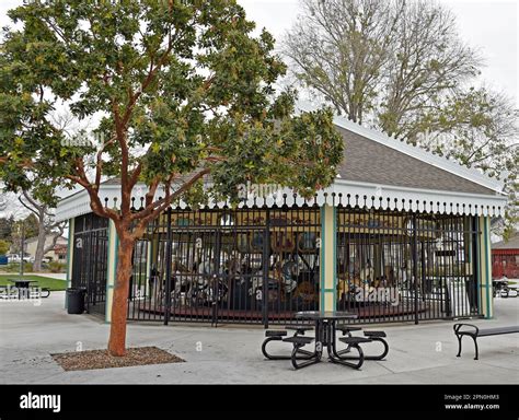 closed Carousel ride in Kennedy Park in Hayward, California Stock Photo ...