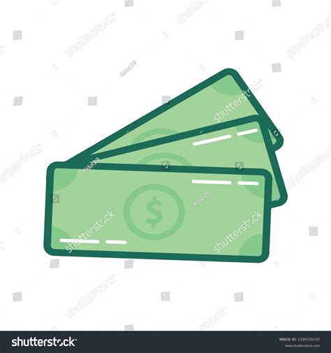 Icon Vector Dollar Bill Shape Illustration Stock Vector (Royalty Free ...