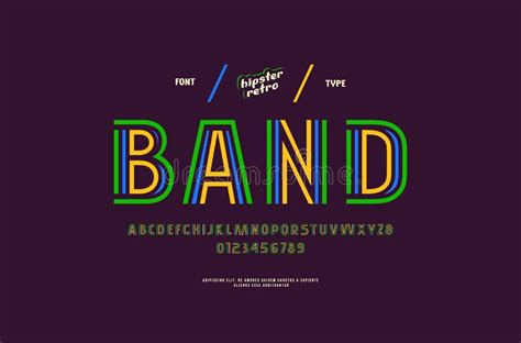 Decorative Striped Sans Serif Font Stock Vector - Illustration of rainbow, ribbon: 135608053