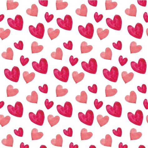 Free Vector | Watercolor hearts seamless pattern