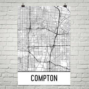 Compton Map Compton Art Compton Print Compton CA Poster - Etsy