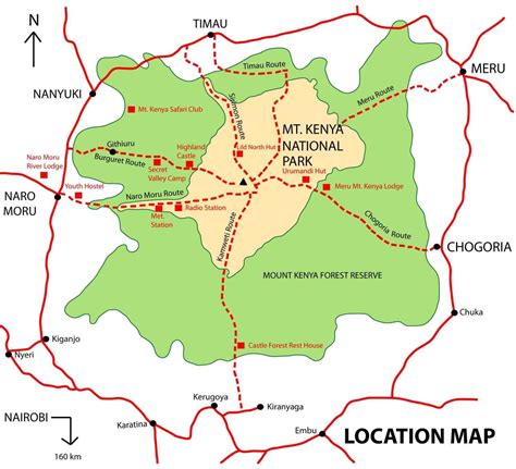 Mount Kenya map - Map of mount Kenya (Eastern Africa - Africa)