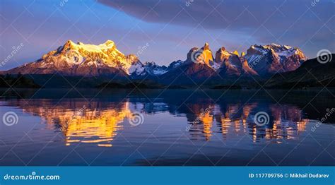 Torres Del Paine National Park during Sunrise Stock Photo - Image of sunrise, outdoor: 117709756