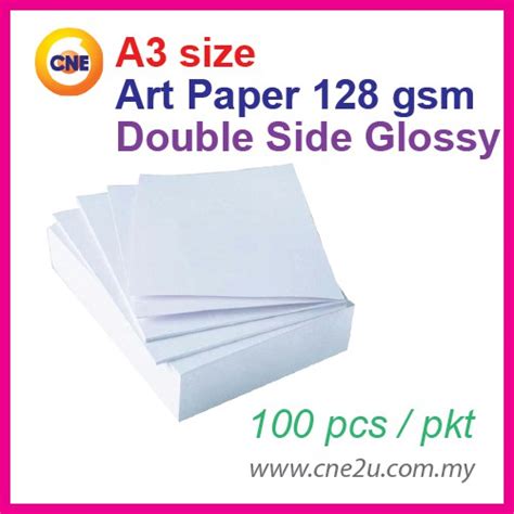 100pcs A3 / A3+ Art Paper Double Side Glossy 128gsm [FOR LASER PRINTER ...