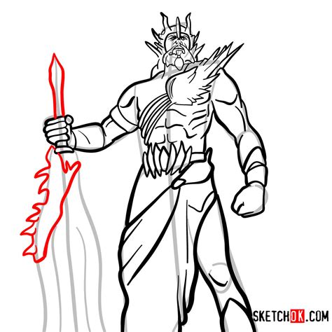 How to draw Poseidon | God of War - Sketchok easy drawing guides