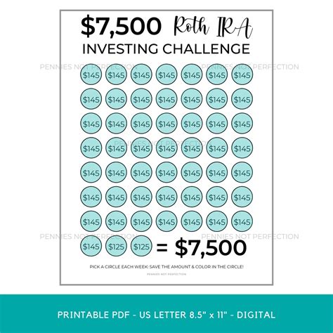 2023 Roth IRA Challenges: Invest 6500 or 7500 Weekly & Biweekly Savings Challenge, Roth IRA ...