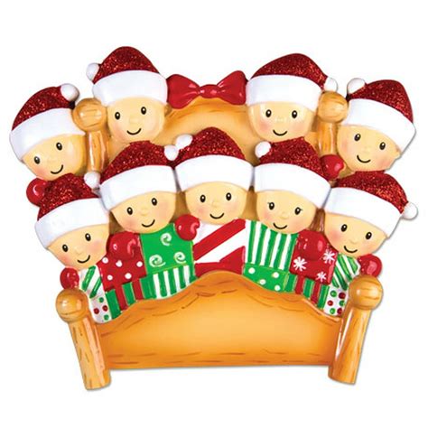 PERSONALIZED CHRISTMAS ORNAMENTS FAMILY SERIES- BED FAMILY OF 9 - Walmart.com - Walmart.com