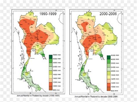 Decadal Annual Rainfall Maps Of Thailand - Climate Map Of Thailand, HD ...