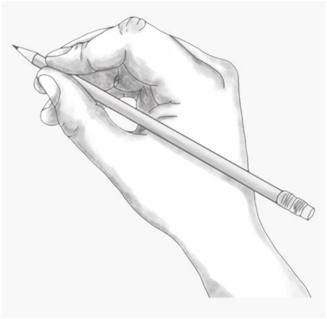 Hand Draw Art - Gambar Tangan Memegang Pulpen, HD Png Download ...