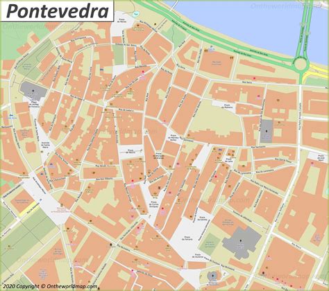 Pontevedra Old Town Map - Ontheworldmap.com