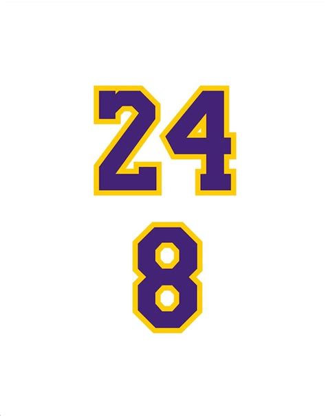 Los Angeles Lakers 8 24 STICKER DECAL NBA Basketball Jersey - Etsy