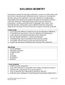 Euclidean Geometry Unit Plan for 9th - 12th Grade | Lesson Planet