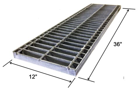 Metals Depot® | Galvanized Trench Drain Grate - 1 x 12 inch