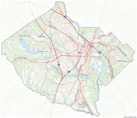 Map of Bibb County, Georgia