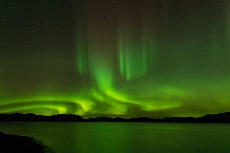 Free picture: Lakeside panorama at night with majestic aurora borealis ...