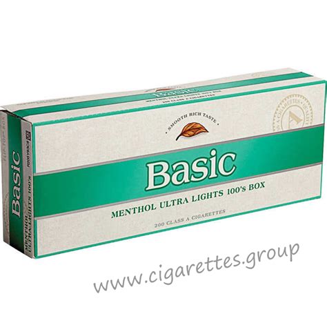 Basic Menthol Ultra Lights 100's Silver [Pack Box] Cigarettes ...