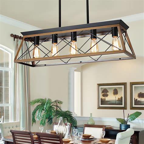 XIPUDA Farmhouse Chandeliers for Dining Room, Rustic Kitchen Island ...