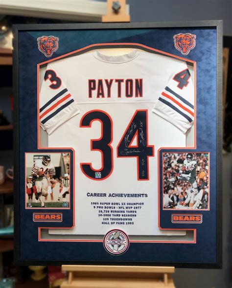 Walter Payton Signed and Inscripted Jersey Framed by Jacquez Art & Jersey Framing | Framed ...