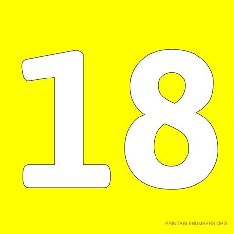 5 Best Images of Printable Number 18 - Large Printable Numbers 1 20, Number 28 and Printable ...