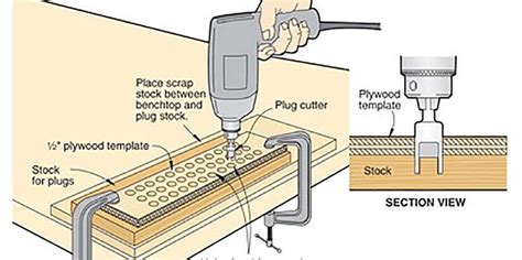 Steady Plug Cutter with Guide Holes in Plywood | Wood