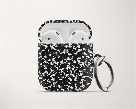 Composition Notebook Airpods Pro Case Black and White Pattern Apple Air ...