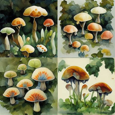 Watercolor painting. mushrooms by Mirecat2 on DeviantArt