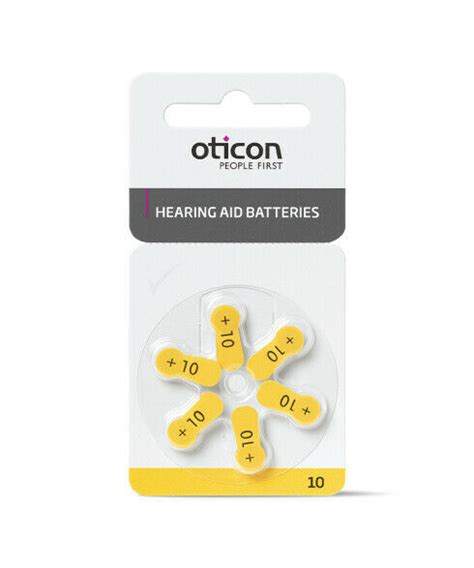 Oticon Hearing Aids Batteries - Size 10 / 13 / 312 / 675 ( 6 Batteries ...