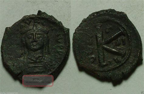 Rare Ancient Byzantine Coin Maurice Tiberius, 582 - 602 Ad/half Follis/ K