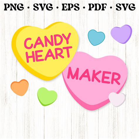 Candy Heart SVG, Heart Conversation Maker Builder, Make Your Own Heart Candies, Valentine's SVG ...