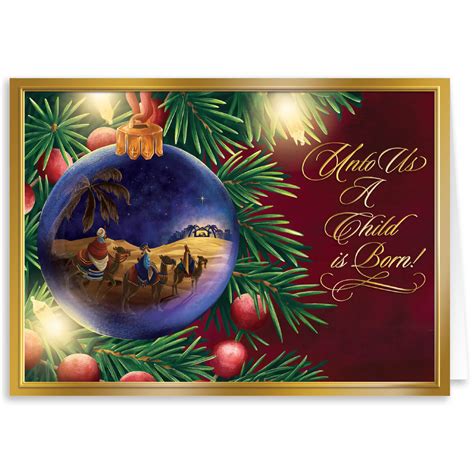 Personalized Nativity Christmas Card Set of 20 - Miles Kimball