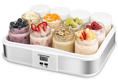 Digital Yogurt Maker with 12 glass jars for custom flavors - Glutto Digest