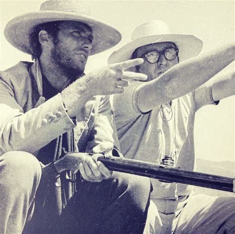 Clint Eastwood and Sergio Leone on the set of "The...